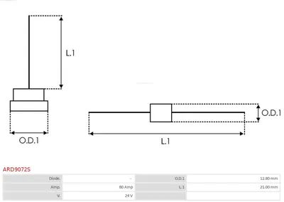 Rectificador, alternador AS-PL ARD9072S