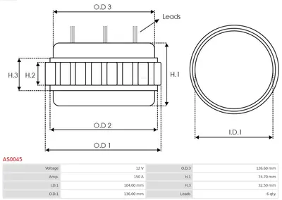 Estátor, generador AS-PL AS0045