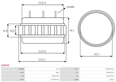 Estátor, generador AS-PL AS0049