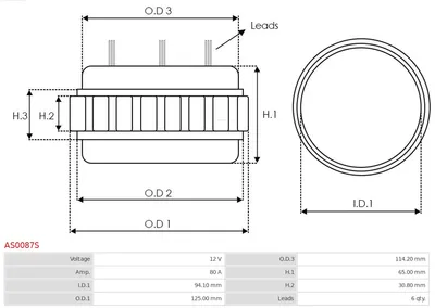 Estátor, generador AS-PL AS0087S