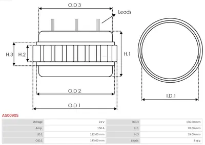 Estátor, generador AS-PL AS0090S