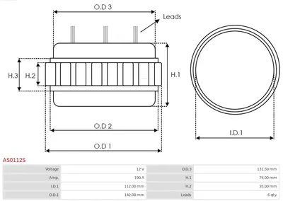 Estátor, generador AS-PL AS0112S