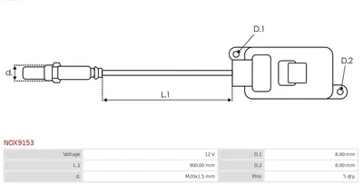 Sensor NOx, inyección de úrea AS-PL NOX9153