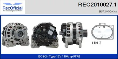 Alternador Seat IBIZA IV · Seat IBIZA IV SC · Vw POLO V