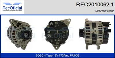 Alternador Mercedes-Benz SPRINTER 3-t Van · Mercedes-Benz SPRINTER 3,5-t Van · Mercedes-Benz SPRINTER 4-t Van