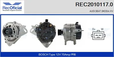 Alternador Audi 100 C3 Avant · Audi 90 B3 · Seat CORDOBA