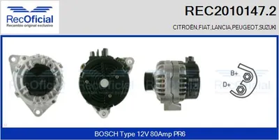 Alternador Citroën JUMPER I Bus · Peugeot 806 · Citroën XANTIA