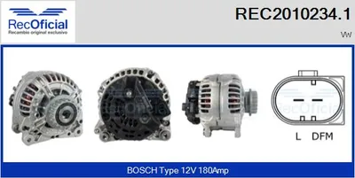 Alternador Vw TOUAREG · Vw MULTIVAN T5 · Vw TRANSPORTER T5 Platform/Chassis (7JD, 7JE, 7JL, 7JY, 7JZ, 7F