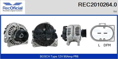 Alternador Vw TRANSPORTER T4 Bus · Vw TRANSPORTER T4 Van · Vw TRANSPORTER T4 Platform/Chassis (70E, 70L, 70M, 7DE, 7DL, 7D