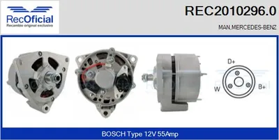 Alternador Mercedes-Benz T2/L Van · Mercedes-Benz T2/L Platform/Chassis