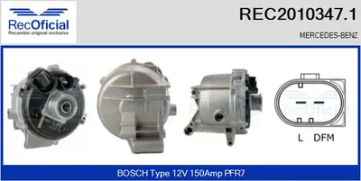 Alternador Mercedes-Benz G-CLASS · Mercedes-Benz E-CLASS · Mercedes-Benz E-CLASS T-Model