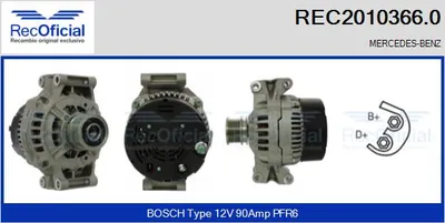 Alternador Mercedes-Benz SPRINTER 2-t Platform/Chassis · Mercedes-Benz VITO Bus · Mercedes-Benz SPRINTER 2-t Van