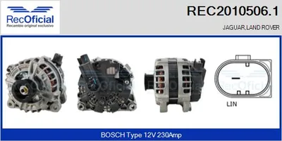 Alternador Land Rover RANGE ROVER EVOQUE · Land Rover RANGE ROVER SPORT II · Land Rover DISCOVERY SPORT