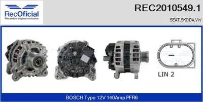 Alternador Vw POLO V · Skoda YETI · Vw GOLF VII