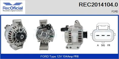 Alternador Ford KA · Ford FIESTA V · Ford FUSION