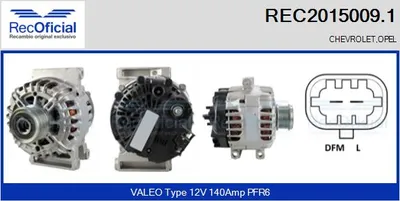 Alternador Opel CORSA D · Opel ASTRA J · Opel MERIVA B MPV
