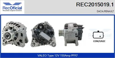 Alternador Dacia DUSTER · Dacia LODGY · Renault CLIO IV