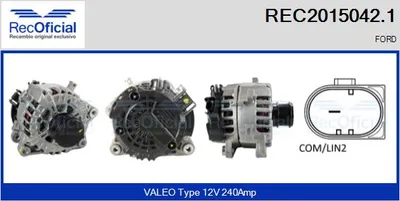 Alternador Ford TOURNEO CUSTOM V362 Bus · Ford TRANSIT V363 Bus · Ford TRANSIT V363 Van