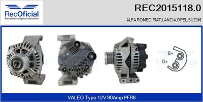 Alternador Opel ASTRA G Hatchback · Opel ASTRA G Saloon · Fiat STRADA Pickup