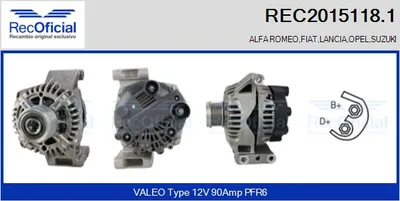 Alternador Opel ASTRA G Hatchback · Opel ASTRA G Saloon · Fiat STRADA Pickup