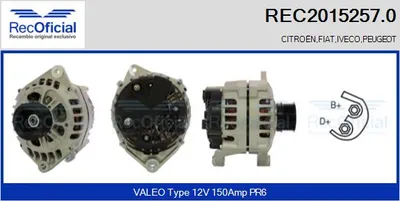 Alternador Citroën JUMPER I Bus · Fiat DUCATO Van · Peugeot BOXER Bus
