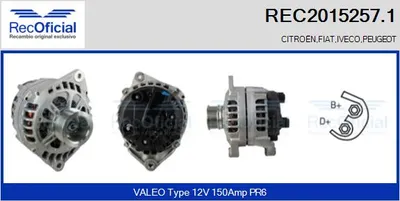 Alternador Citroën JUMPER I Bus · Fiat DUCATO Van · Peugeot BOXER Bus