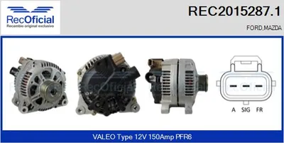 Alternador Ford FIESTA V · Ford FUSION · Mazda 2