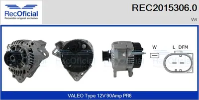 Alternador Vw TRANSPORTER T4 Bus · Vw TRANSPORTER T4 Van · Vw TRANSPORTER T4 Platform/Chassis (70E, 70L, 70M, 7DE, 7DL, 7D