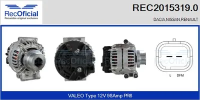 Alternador Renault LAGUNA I · Renault LAGUNA I Grandtour · Renault MEGANE I