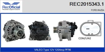 Alternador Mazda 2 · Ford FIESTA VI