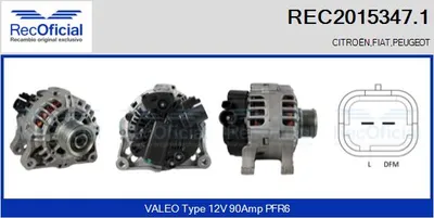 Alternador Citroën BERLINGO / BERLINGO FIRST Box Body/MPV · Citroën BERLINGO / BERLINGO FIRST MPV · Peugeot PARTNER Box Body/MPV