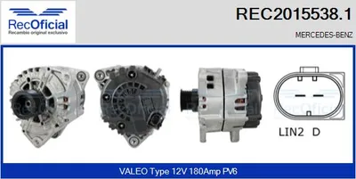 Alternador Mercedes-Benz S-CLASS · Mercedes-Benz SPRINTER 3-t Bus · Mercedes-Benz SPRINTER 3-t Van