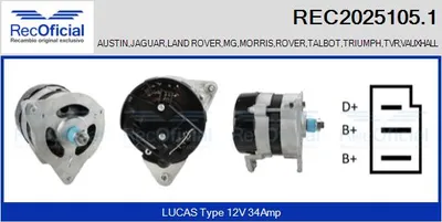 Alternador Austin 1000-Series MK II · Jaguar XJ · Rover 2000-3500