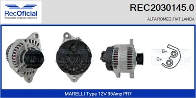 Alternador Lancia DEDRA · Lancia DELTA II · Alfa Romeo 145