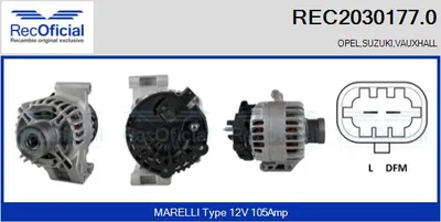 Alternador Opel AGILA · Opel CORSA C · Suzuki WAGON R+