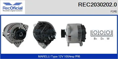 Alternador Ford TRANSIT Bus · Ford TRANSIT Van · Ford TRANSIT TOURNEO Bus