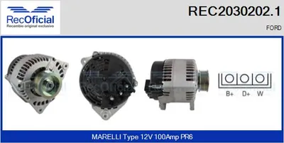 Alternador Ford TRANSIT Bus · Ford TRANSIT Van · Ford TRANSIT TOURNEO Bus