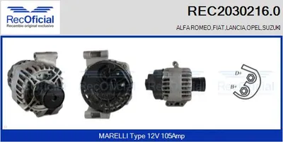 Alternador Fiat STRADA Pickup · Fiat PUNTO · Opel AGILA