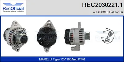Alternador Lancia MUSA · Fiat CROMA · Fiat GRANDE PUNTO