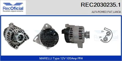 Alternador Fiat GRANDE PUNTO · Fiat BRAVO II · Fiat 500