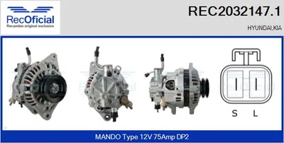 Alternador Hyundai H-1 / STAREX Bus · Kia PREGIO Van · Hyundai H-1 Van