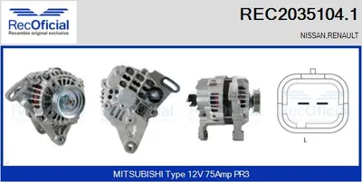 Alternador Renault TWINGO I · Renault KANGOO · Renault CLIO II