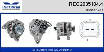 Alternador Renault TWINGO I · Renault KANGOO · Renault CLIO II