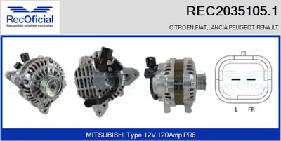 Alternador Peugeot 806 · Citroën XANTIA · Fiat DUCATO Van