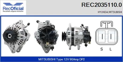Alternador Mitsubishi PAJERO II · Mitsubishi L200 · Hyundai H-1 / STAREX Bus
