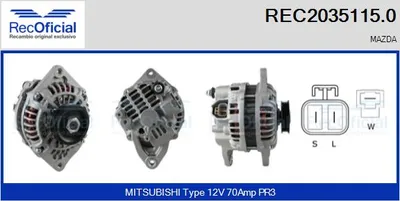 Alternador Mazda 929 II Coupe · Mazda 929 II · Mazda 626 III Coupe