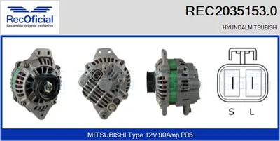 Alternador Mitsubishi PAJERO II · Hyundai H100 Bus · Hyundai H-1 / STAREX Bus