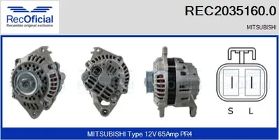 Alternador Mitsubishi COLT III · Mitsubishi ECLIPSE I · Mitsubishi GALANT VI Saloon