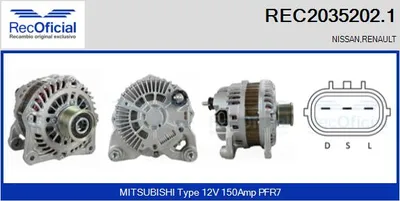 Alternador Nissan NAVARA NP300 · Nissan QASHQAI I · Nissan X-TRAIL II