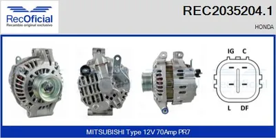Alternador Honda STREAM · Honda CR-V II · Honda FR-V